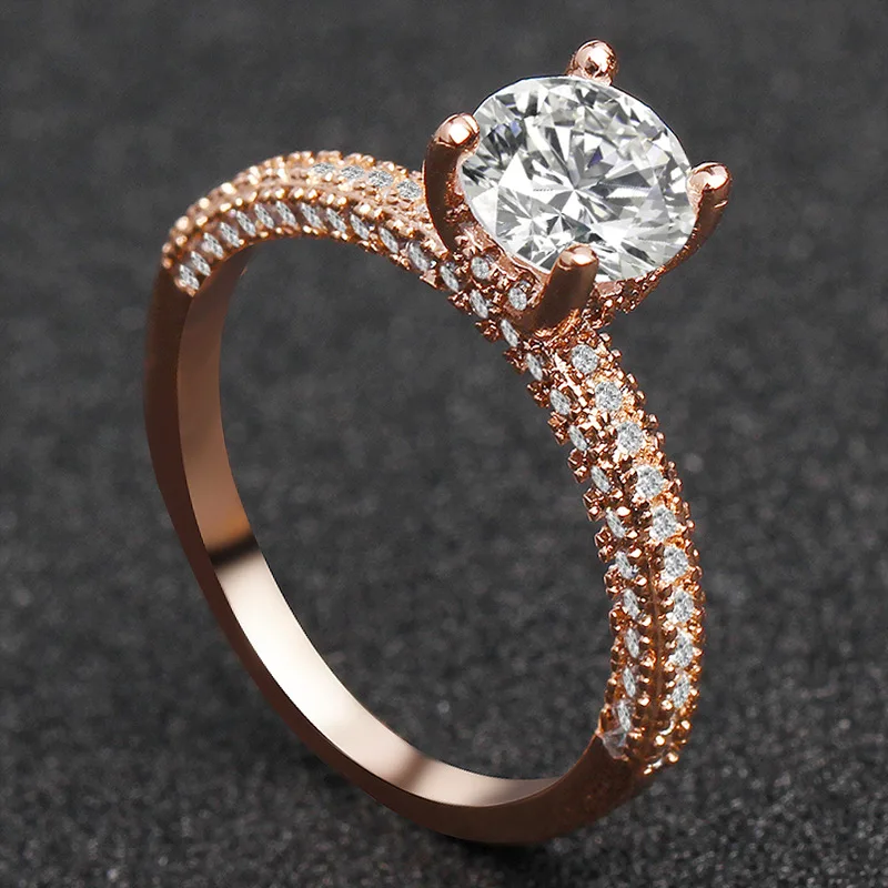 Модное роскошное Золотое серебряное кольцо для помолвки, Размер 10, обручальное кольцо для женщин и женщин, ювелирные изделия на палец R4893