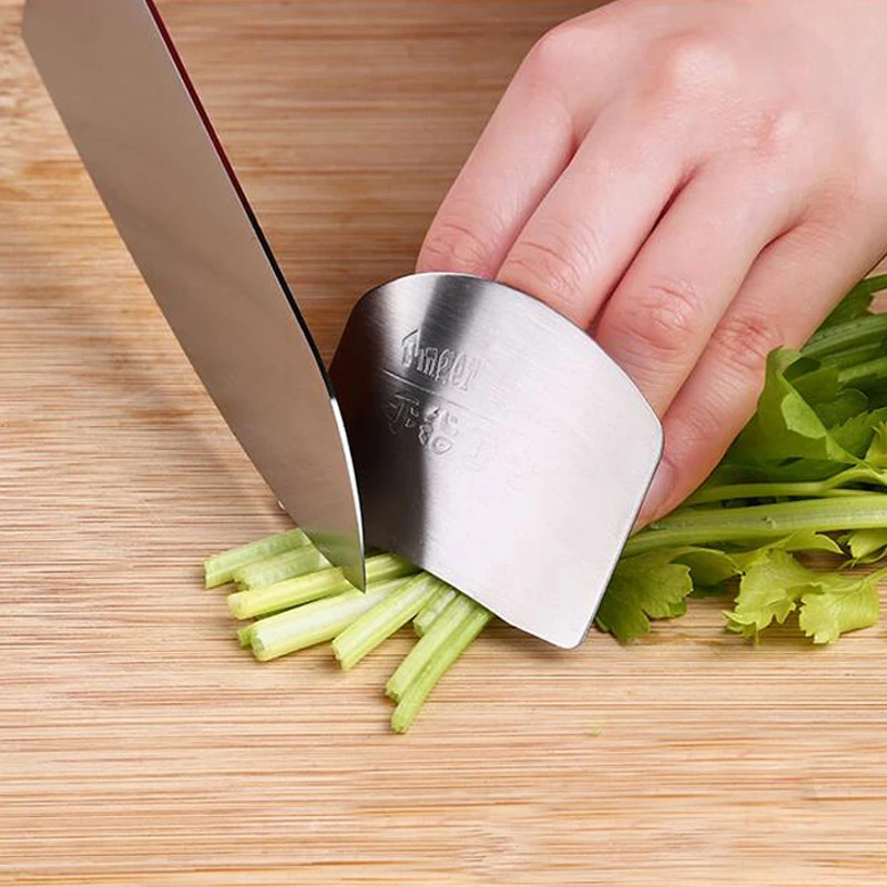 1 Pcs Knife Finger Hand Guard Stainless Steel Finger Protector For Safe
