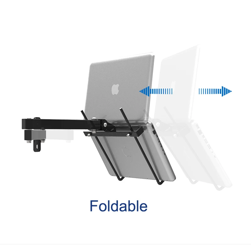 Складная стену 17-27 дюймов ноутбук держатель две руки полный движения ноутбук кулер выдвижной Тетрадь вешалка