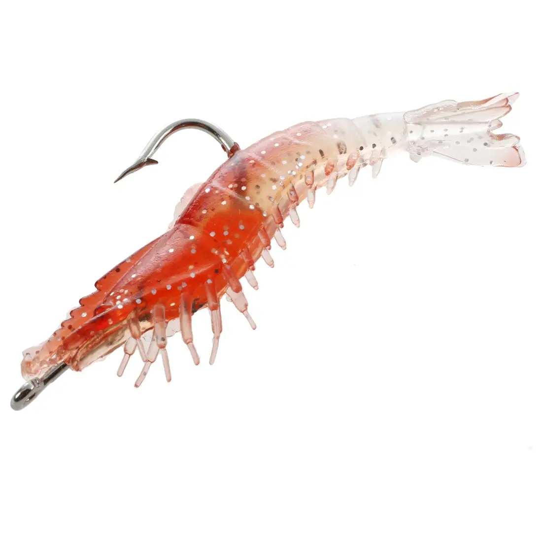 Silicone Shrimp Fishing Simulation With Bait And Hooks Noctilucent Soft Prawn Lures