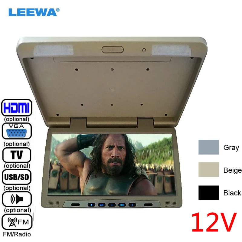 

LEEWA DC12V 20.1" inch Roof Mounted LCD Bus Monitor Car Bus Flip Down TFT LCD Monitor with IR Transmitter TV USB SD FM VGA HDMI