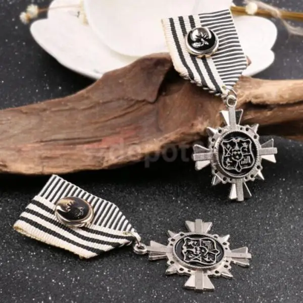 

1pc Unisex Steampunk Fancy Dress Party Silver Medal Brooch Pin Badge