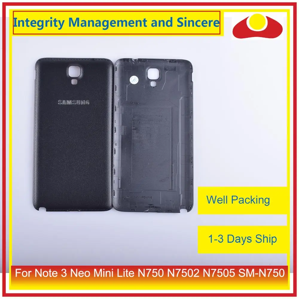 10 шт./лот корпус для Samsung Galaxy Note 3 Neo Mini Lite N750 N7502 N7505 Задняя Крышка аккумуляторной