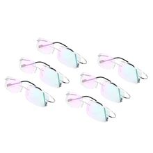 Модные ультралегкие очки унисекс без оправы для здоровья, 1 шт. прямоугольные очки для очков, очки для чтения