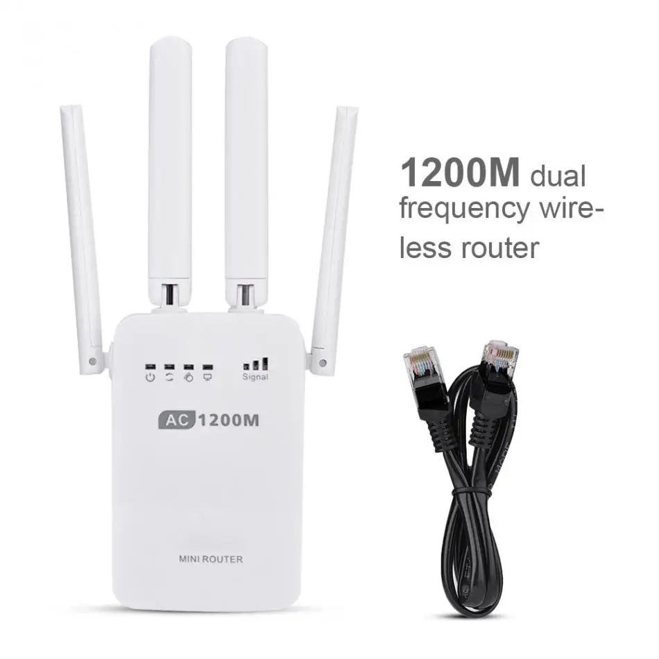 

Portable Mini 1200M Dual-band WiFi Range Wireless Router / AP Repeater EU Plug