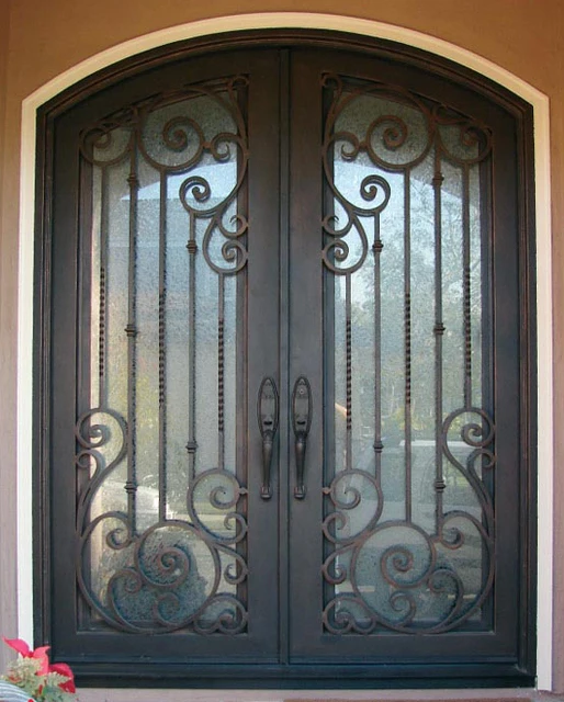 Hot sale for ROT 0220 wrought iron door prices only 5299 with wrought
