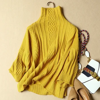 

New Winter Autumn Women Sweater Female Loose Plus Size Pullovers Sweater Turtleneck Outwear Coat Clothing Tops 0.47