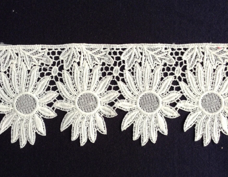 

8cm wide milk fibre flower embroidery lace trim,Eco-Friendly soft touch flower lace trimmings XERYzx150422-13