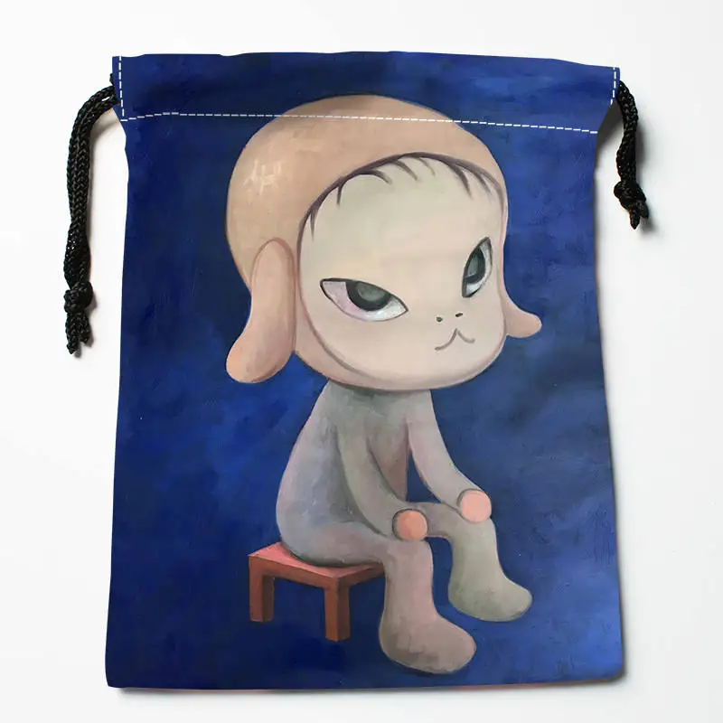 High quality Custom Nara Yoshitomo printing storage bag drawstring bag gift Satin bags 18*22cm Compression Type Bags