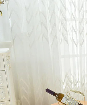 {Byetee} Современные серые шторы в полоску для гостиной, кухни, спальни, роскошные шторы на окна - Цвет: white tulle