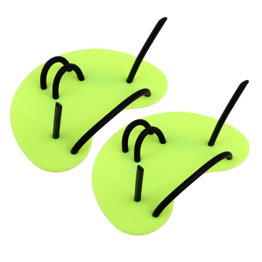 1 Pair Swim Hand Paddles Finger Fins Unisex Rubber Palm Wear Gloves for Swimming Diving Surfing Water Sports for Adults Kids