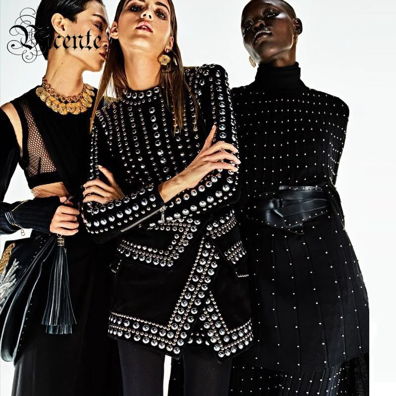New fashion sleeveless long vests for women embellished leggings