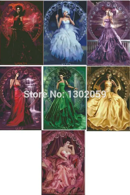 Available High Quality Embroidery Package Cross Stitch Kit The Seven Deadly Sins Lust Gluttony Greed Sloth Wrath Envy Pride Aliexpress Mobile