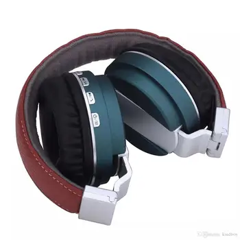 

BT-008 Wireless Headset Headphone Leather Earphone Bluetooth Foldable HIFI Mic FM Memory Card Wireless OverHead Headset PK Beats