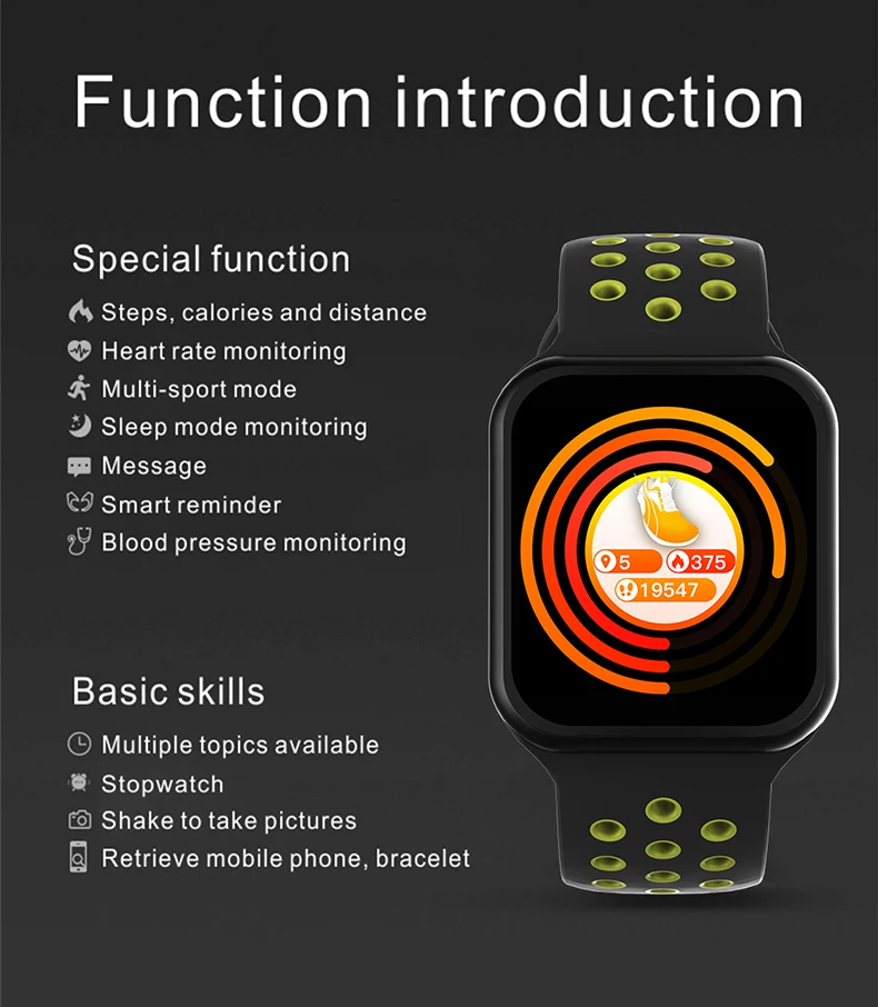 Lerbyee, смарт-браслет F8, Погодный, водонепроницаемый, фитнес-трекер, пульсометр, Bluetooth, Смарт-часы для iOS, Android
