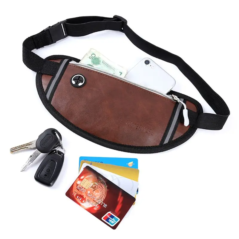 

2019 Unisex Casual PU Leather Waist Bag Money Phone Pouch Fanny Pack Belt Bags Small Travel Packs Women Waist Belt Bag