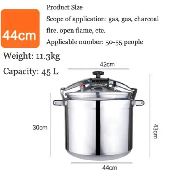 45L Скороварка из нержавеющей стали, кастрюля для супа, кухонная посуда для отелей, инструмент для приготовления пищи, кастрюля, кастрюля, пароварка - Цвет: 45L