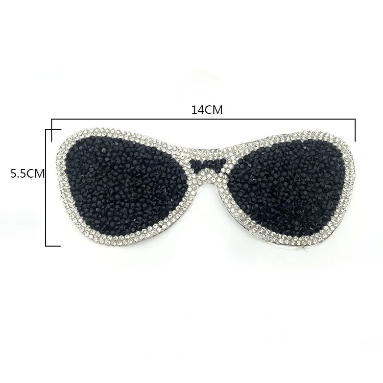 

Hotsale!Hotfix rhinestone sunglasses motif applique custom iron on patches rhinestone transfer for garment decoration 5pcs/lot