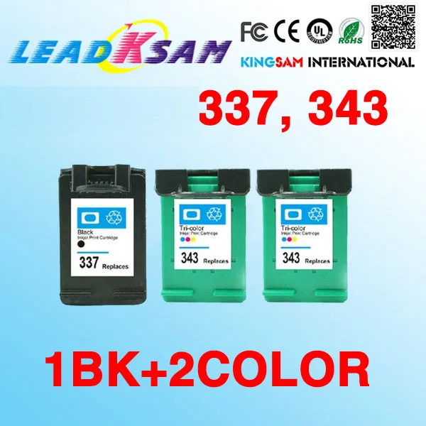 

1BK+2COLOR Ink Cartridge compatible For HP337 343 Photosmart C4180 C4190 2575 8050 D5160