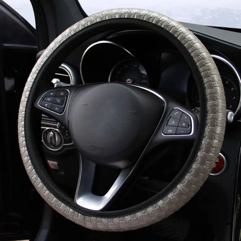 Car Covers Woven Leather Elastic Without Inner Ring Car Steering Wheel