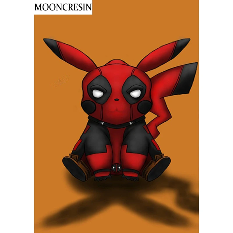 

MOONCRESIN Diamond Mosaic Cartoon 5D Diy Embroidery Diamond Painting Pokemon Pikachu Full Square Drill Resin Decoration Home