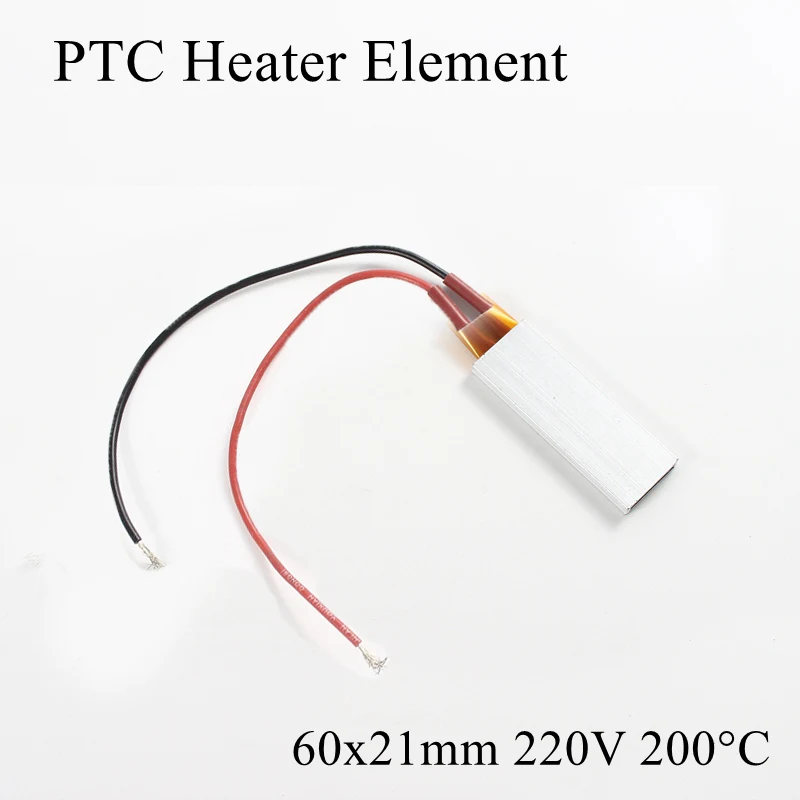 60x21 мм 220 В 200 градусов Цельсия Алюминиевый PTC нагревательный элемент постоянный термостат термистор воздушный Датчик нагрева с оболочкой 60*21 мм
