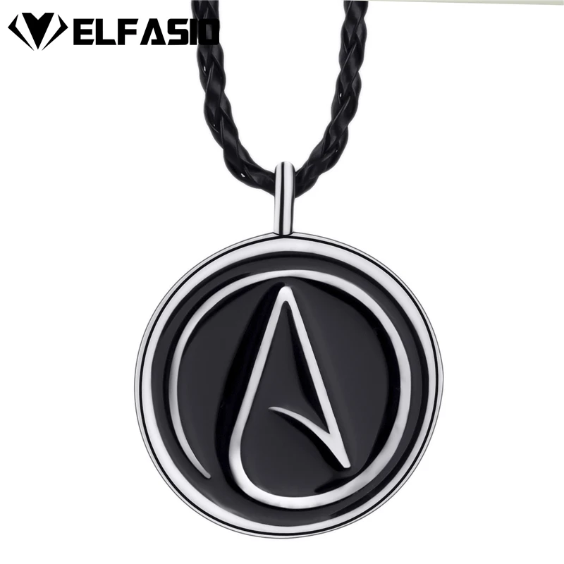 Мужской женский атеистский атеизм символ Серебряный Оловянный кулон ожерелье LP270