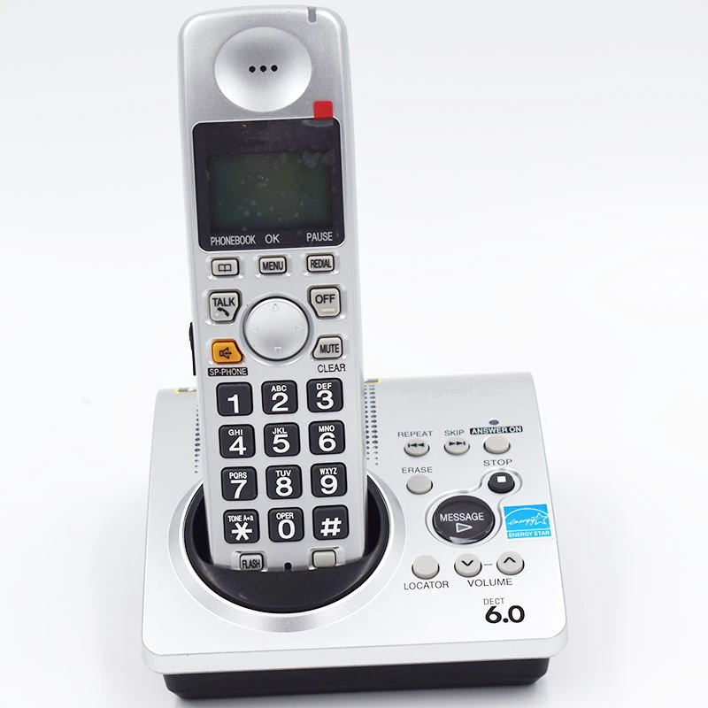 One Handset Digital Cordless Telephones Call ID Wireless Fixed Phone BuiltIn Clock Voice Mail
