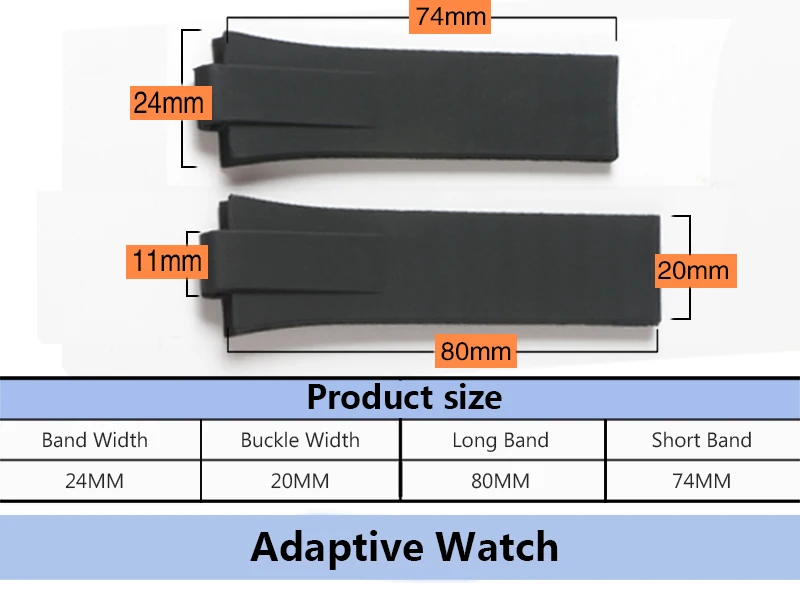 Водонепроницаемый резиновый силиконовый ремешок для часов Oris, спортивный ремешок для часов для дайвинга, черный браслет для AQUIS, 24*11 мм, двойная пряжка