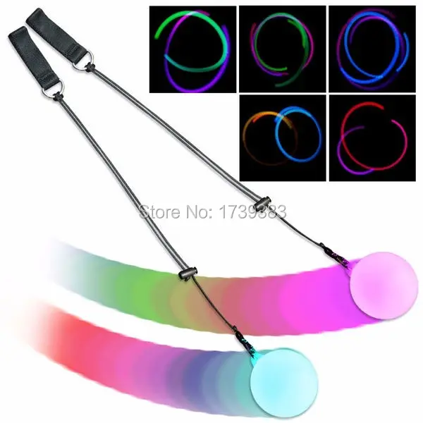 

2PCS/LOT CHANGING COLORS LED POI Thrown Balls for Professional Belly Dance Level LED Hand Props New for party dancing
