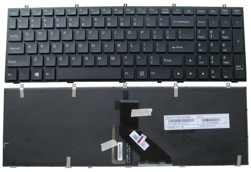 Новая клавиатура для ноутбука США Clevo W650 W350SKQ W370STQ W670SR W370ET W350 W370 W655 W670 черная
