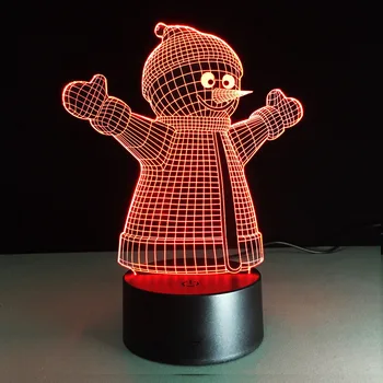 

Christmas Snowman 3d Visual Illusion Lamp Usb Night Light Children New Year Gifts Table Light Color Change Led Light Kids Lamp