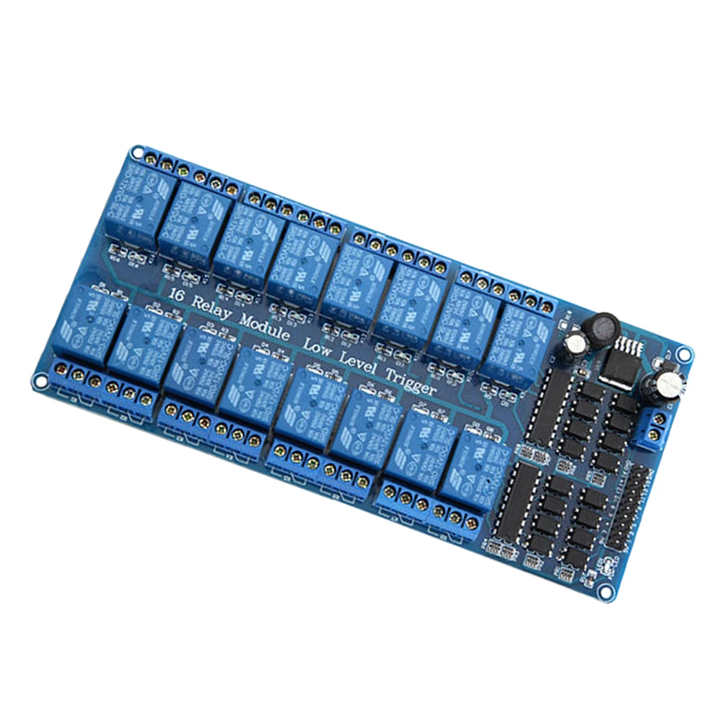 

16 Channel DC 12V Relay Module Board, Electrical Equipments 16-Ch Optocoupler fit Arduino PIC Smart Home Control Switch