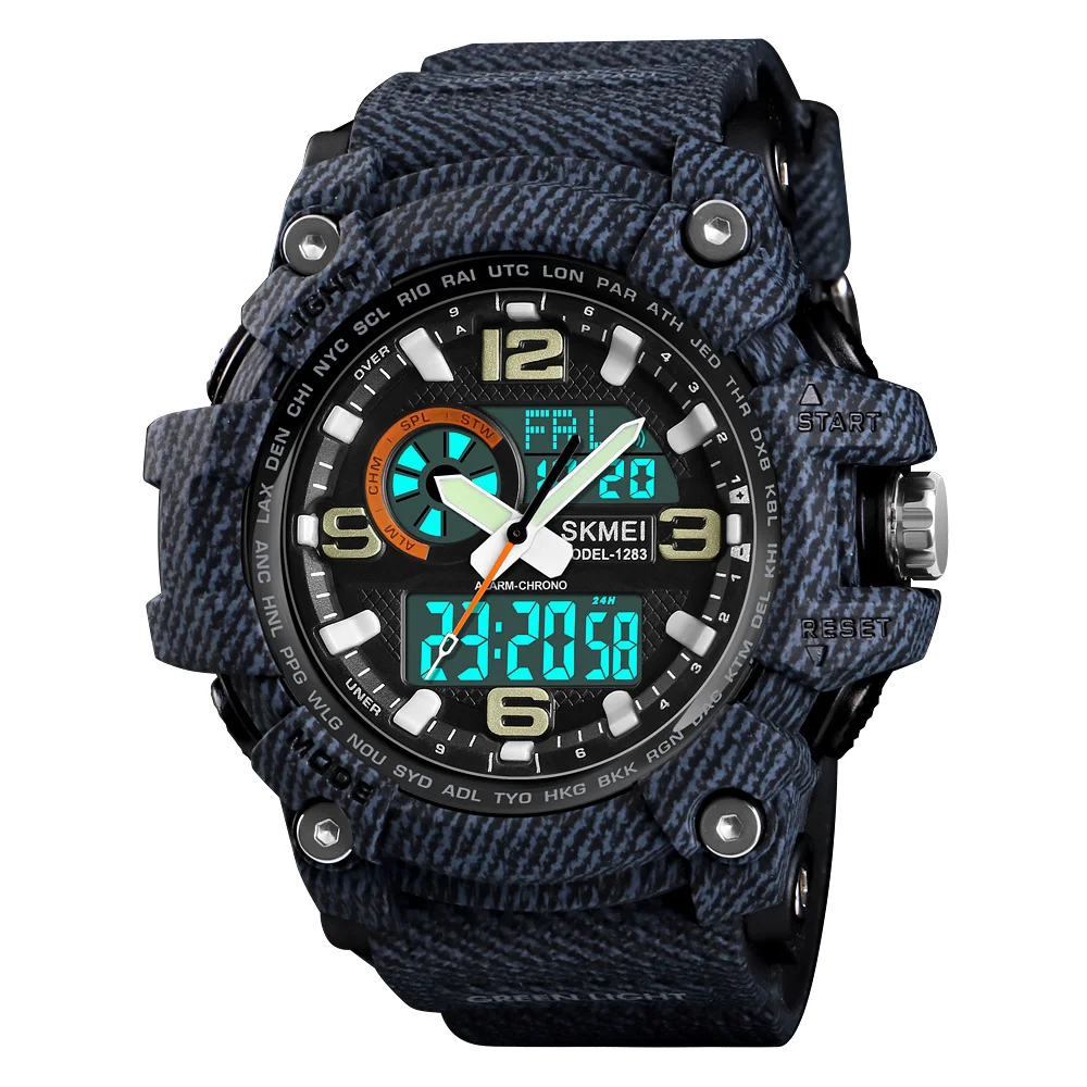 SKMEI الرياضة العسكرية الساعات العرض المزدوج أعلى العلامة التجارية الفاخرة الرقمية ساعة كوارتز الرجال للماء المعصم relogios masculino