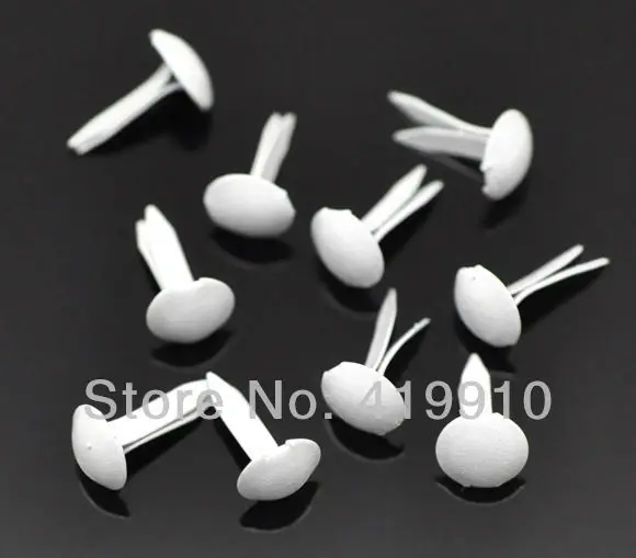 

500pcs White Pastel Round Brads Scrapbooking Embellishment 9x5mm J2657