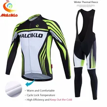Malciklo Зимняя Теплая Флисовая велосипедная Джерси Набор велосипедная Одежда для велоспорта Джерси Ropa Ciclismo Invierno