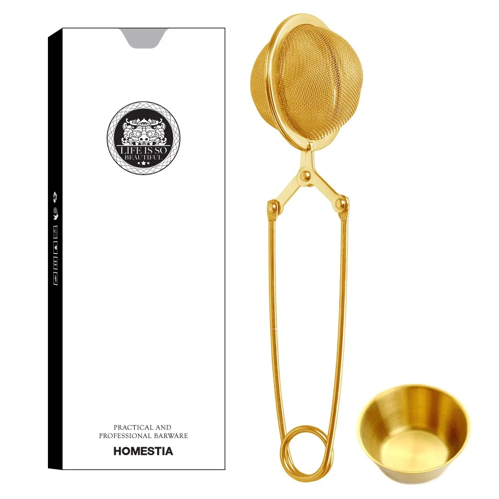 Gold Stainless Steel Vintage British Tea Strainer Tea Infuserfilter