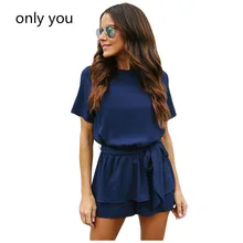 

Only You Casual Playsuit Summer Navy Half Sleeves Peplum Waist Romper Women Jumpsuits Boho Short Overalls Macacao 2018 Lc64383