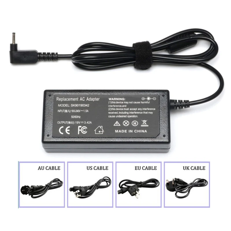 Xinkaite Laptop Charger AC Adapter 19V 3.42A 3.0*1.1mm for Acer Iconia