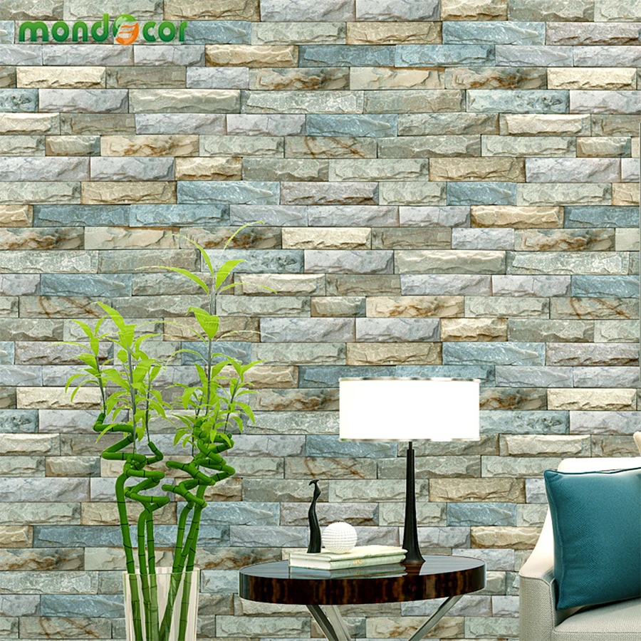 

53cm*10m Vintage 3D Brick Wallpaper Rolls for Bedroom Living Room TV Background Wall Decoration PVC Vinyl Non-Woven Wallcovering
