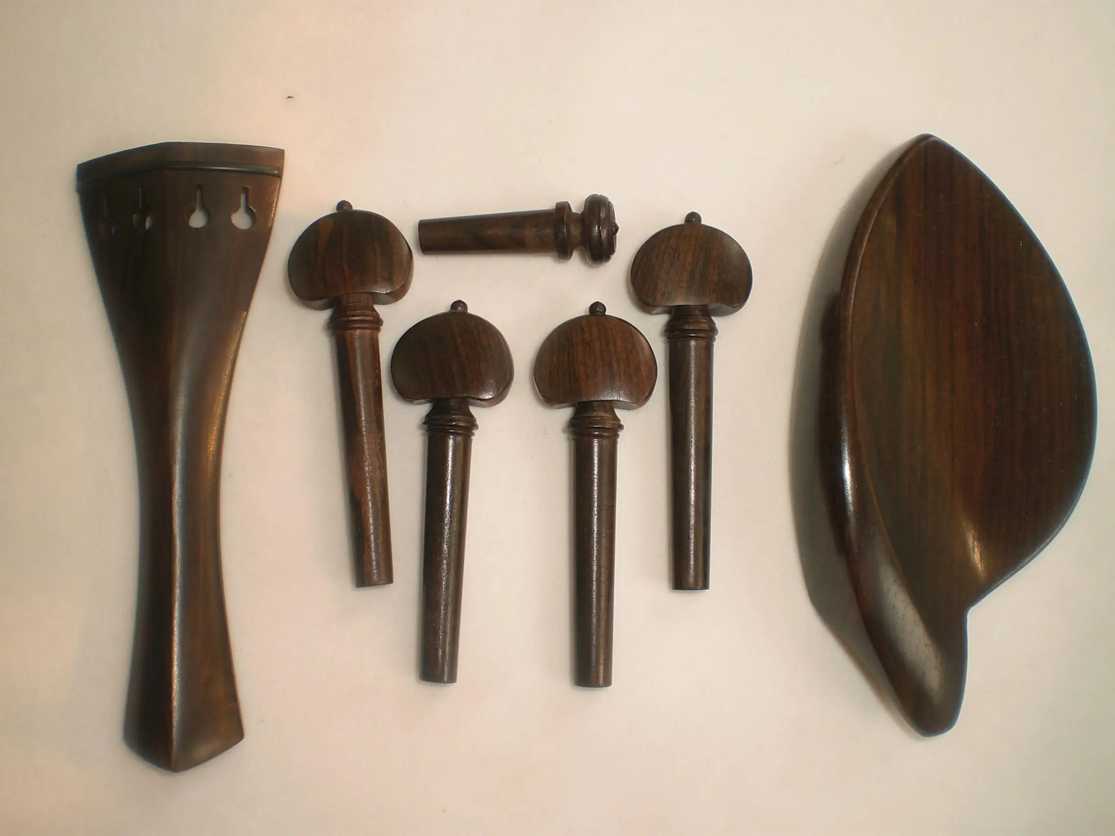 

2 Sets Quality Ebony Violin Fitting Natural Color with Pegs Tail Piece Chin Rest 4/4