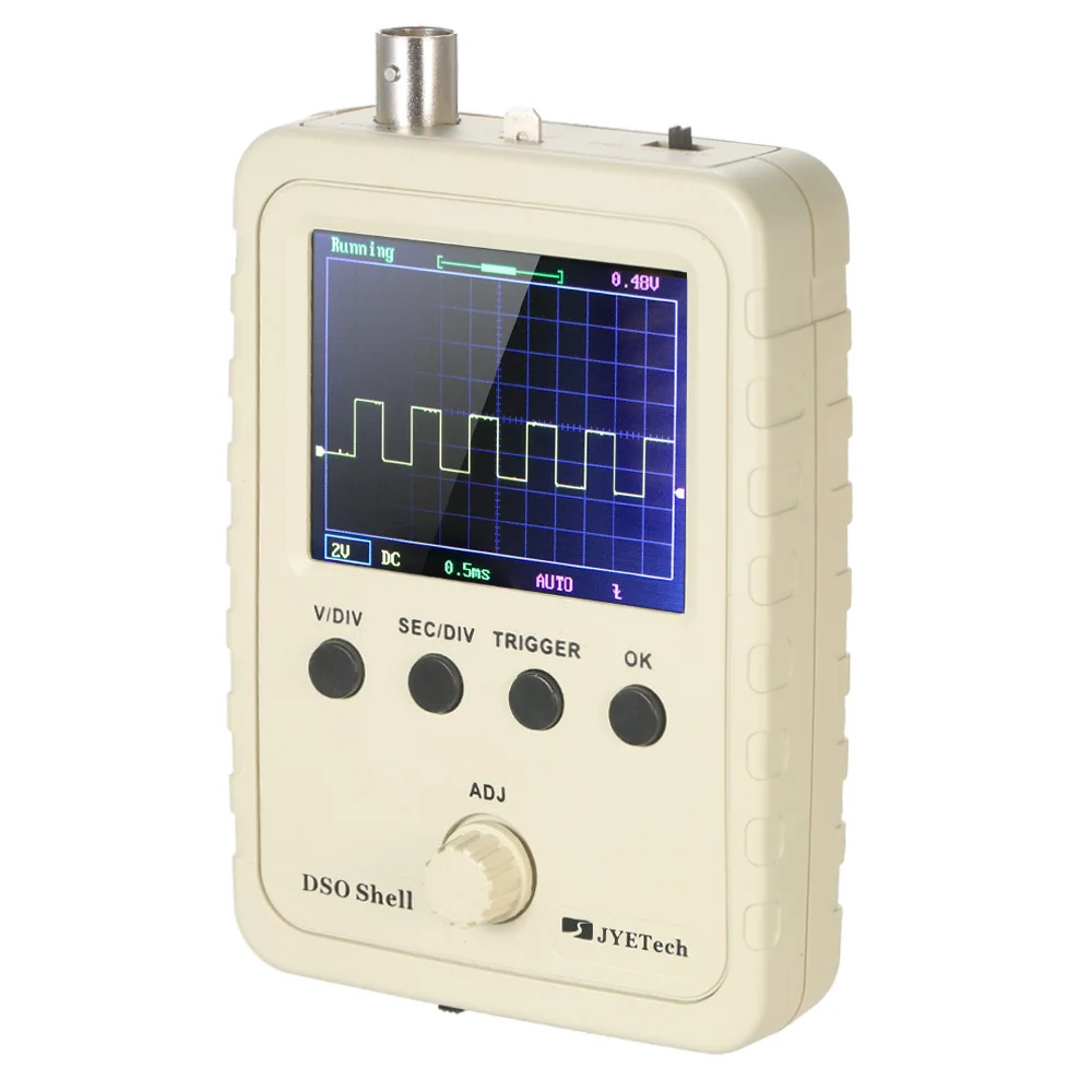 

JYE Tech 2.4" DSO Shell(DSO150) TFT Handheld Pocket-size Digital Oscilloscope 1MSa/s 0-200KHz with Housing Clip Probe