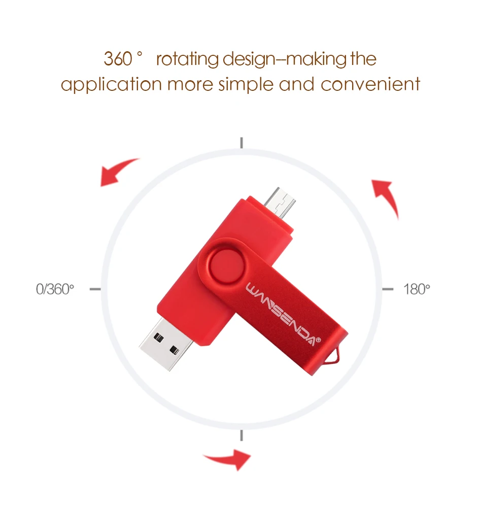 USB флеш-накопитель WANSENDA 2,0 OTG для телефонов на Android, флеш-накопитель 64 ГБ, 32 ГБ, 16 ГБ, 8 ГБ, 4 Гб, флешка, флеш-накопитель