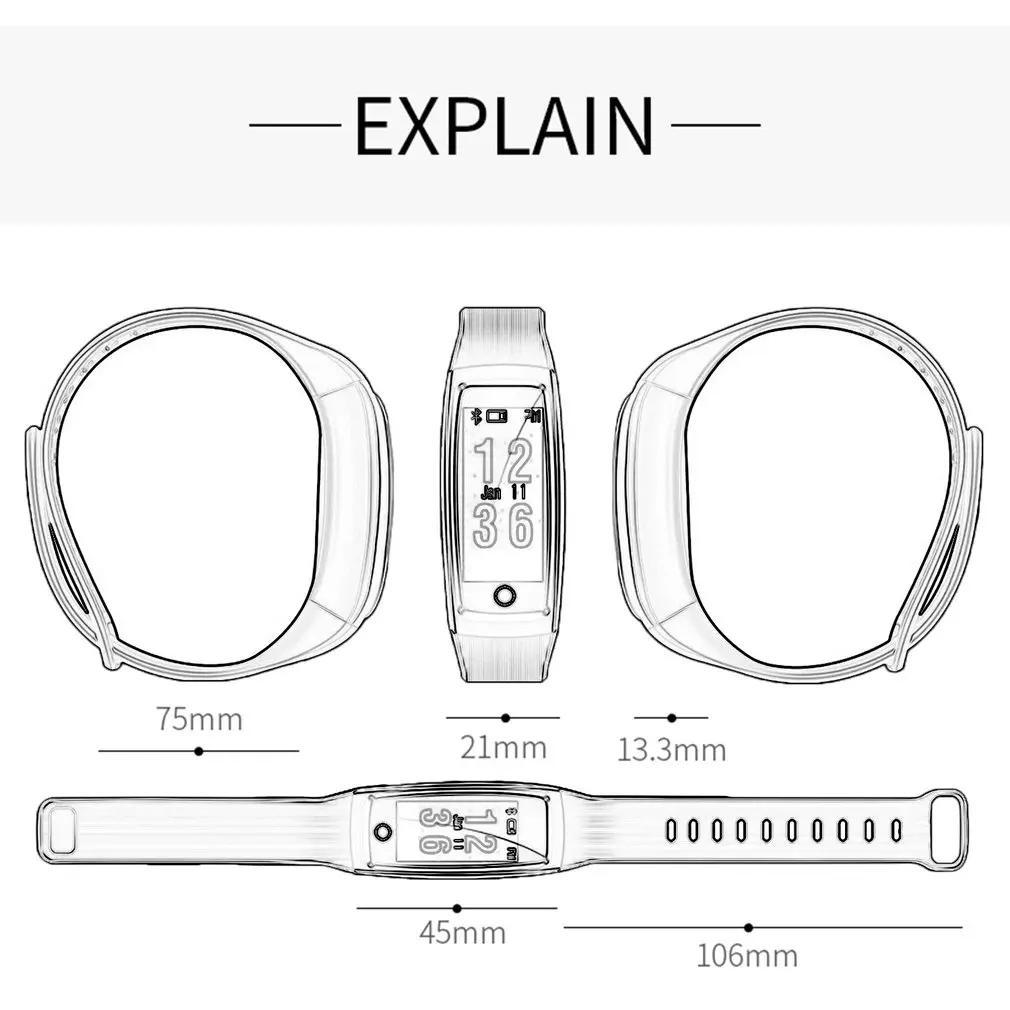 CB606 0 96 дюймов OLED сенсорный экран ежедневно водостойкий пульсометр фитнес трекер