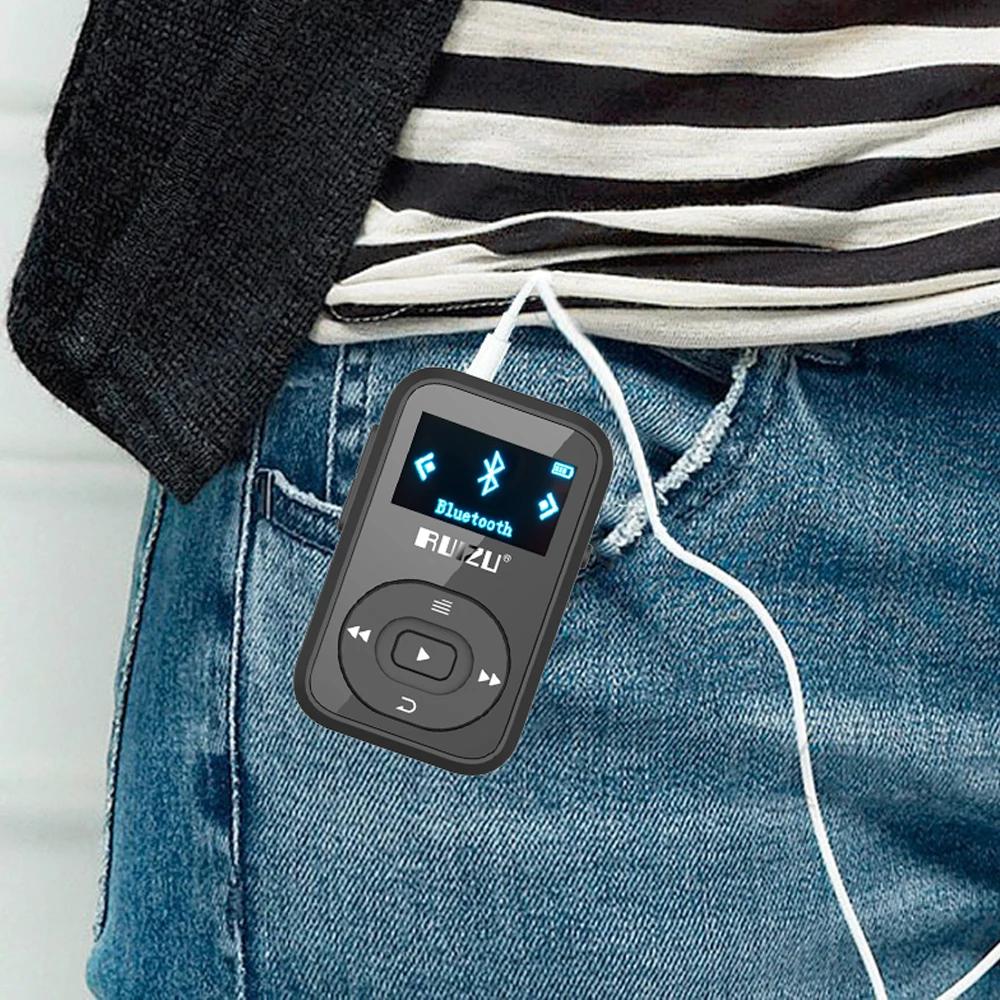 MP3 плеер ruidu X26 с мини-зажимом, Bluetooth, 8 ГБ, с экраном, FM радио, диктофон, поддержка SD карты+ спортивная повязка на руку