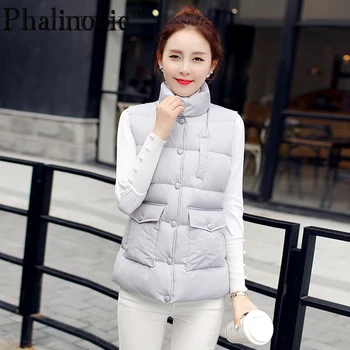 

Phalinovic Autumn Winter Vest Women Waistcoat 2017 Female Sleeveless Jacket Warm Short Vest Colete Feminino Plus Size 5XL
