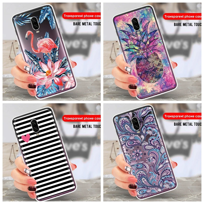 

Transparent Silicone Phone Case For Oneplus 7 Pro 6t 6 7Pro One plus 7 Pro 6T 1+7 Oneplus7 Love Heart Fruit Pattern Cases Cover