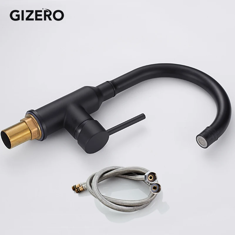 GIZERO 2 Models Rotatable Adjustable Water Outlet Kitchen Faucets Water Saving Nozzle Aerator Tap Hot Cold