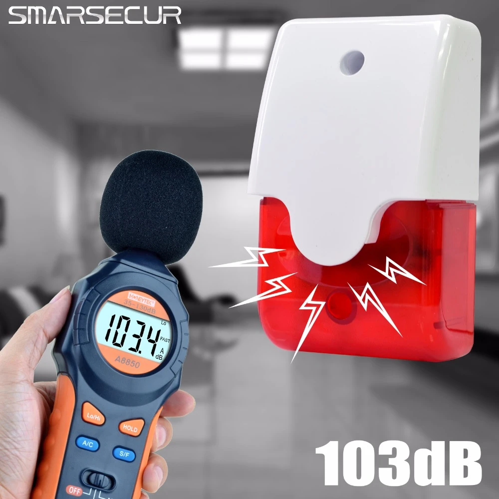 Alarma Flash Light Impermeable Exterior A11 B11 H4 Plus OWSOO 315MHz Sirena Estrobosc/ópica Inal/ámbrico Compatible con el Host de Alarma 315MHz G5