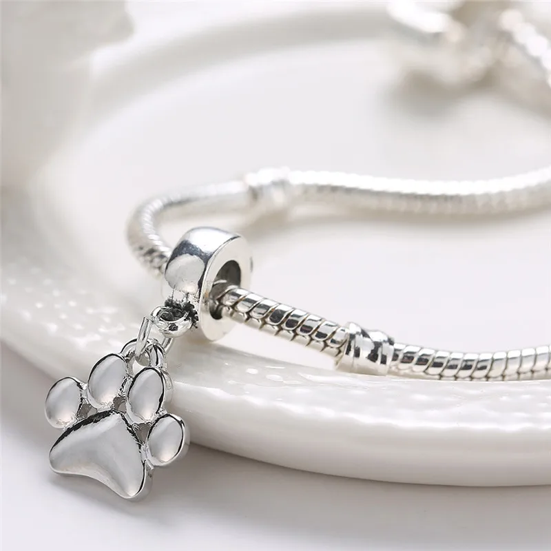 5PcsCute Pets Dogs Footprints Paw Chain Pendant Necklace Necklaces